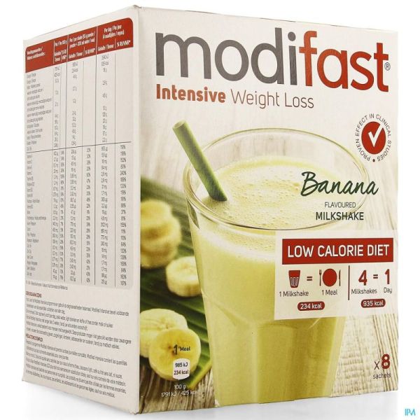 Modifast Milkshake Banaan 8 Zakjes 55 G