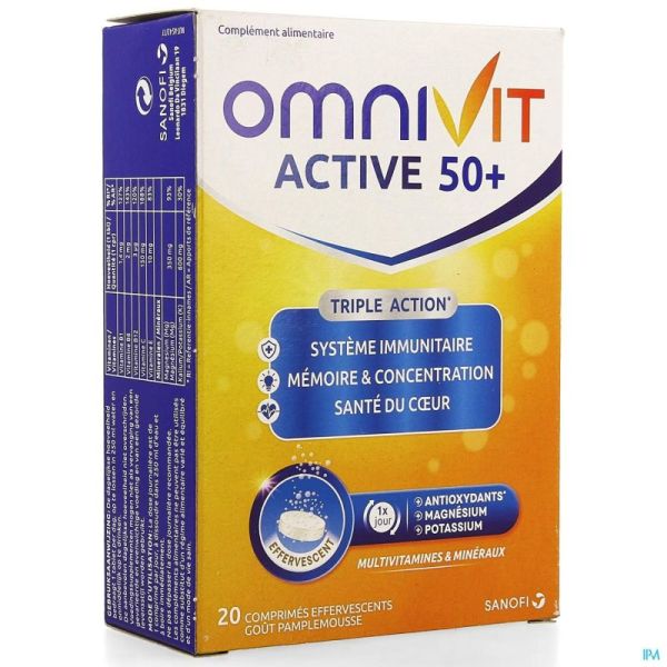 Omnivit Active 50+ Multivit 20 Bruistabl