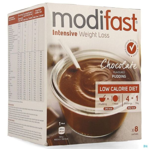 Modifast Pudding Chocolade 8 Zakjes 55 G