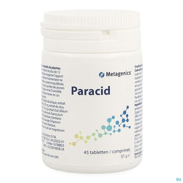 Paracid Metagenics 45 Caps Nf