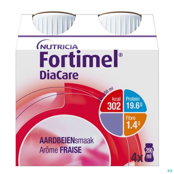 Fortimel Diacare Aardbei 40960 4 X 200 Ml