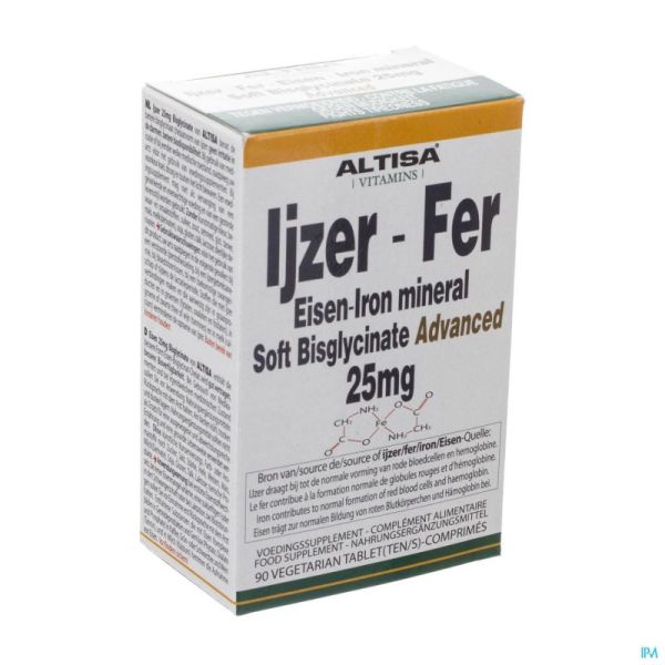 Altisa Ijzer Bisglycinaat 90 Tabl 25 Mg