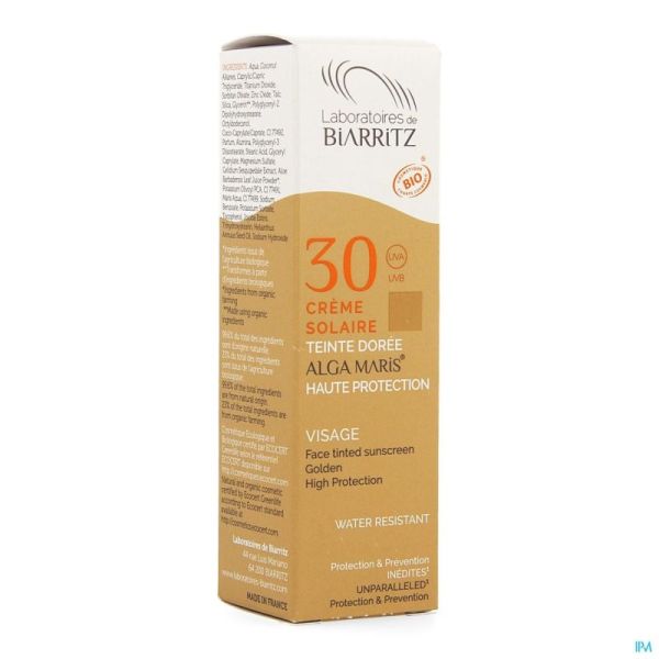 Algamaris Zonnecrem Gezicht Spf30 Doree 50 Ml