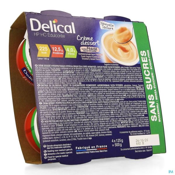 Delical Creme Dessert Hp-Hc Aardbei Z S 4X125 G Nm