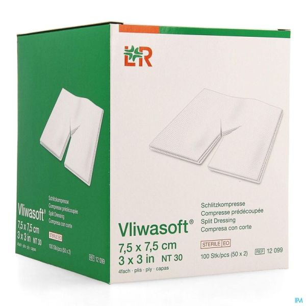 Vliwasoft Compr Split Ster 7,5X7,5 Ref 12099 50 St