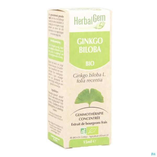 Herbalgem Ginkgo Biloba Maceraat Bio 15 Ml