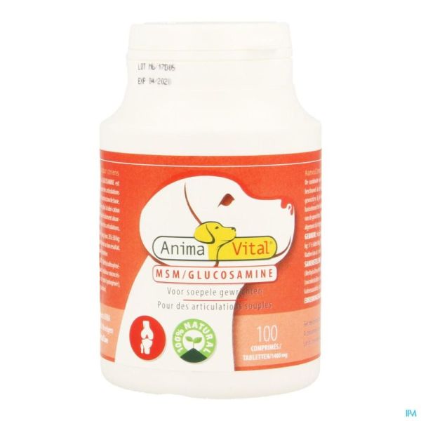 Animavital Msm Glucosamine Hond Kat Vet 100 Tabl