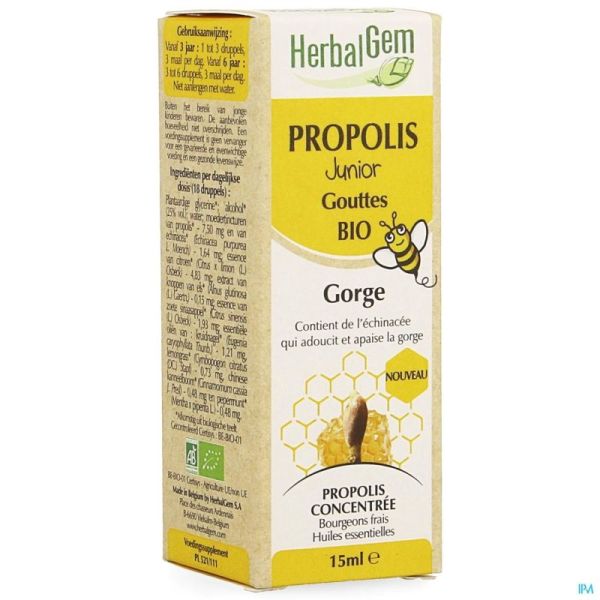 Herbalgem Propolis Junior Bio Fl Gutt 15ml