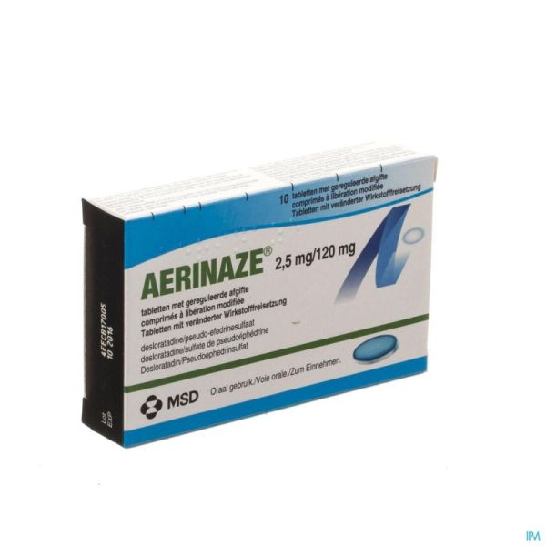 Aerinaze 10 Tabl 2,5 Mg/120 Mg