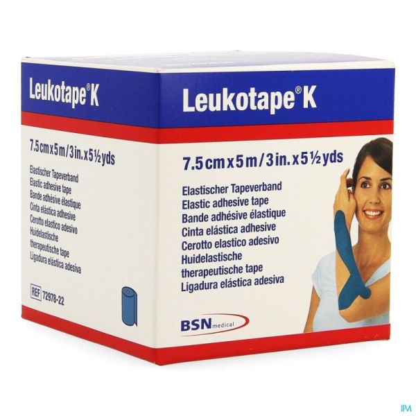 Leukotape K 7,5Cmx5M 7297822 Blauw 1 Rol