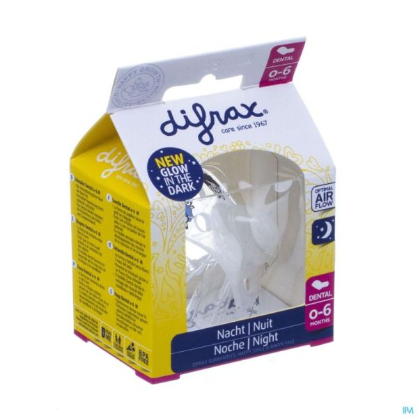 Difrax Sucette Dental 0-6 Nuit