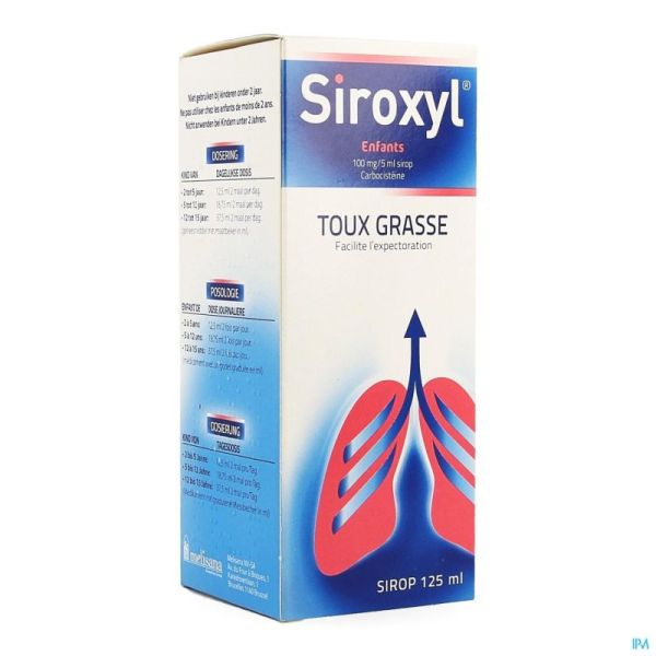 Siroxyl Sirop Enfants/kinderen 125ml 100 Mg/5 Ml