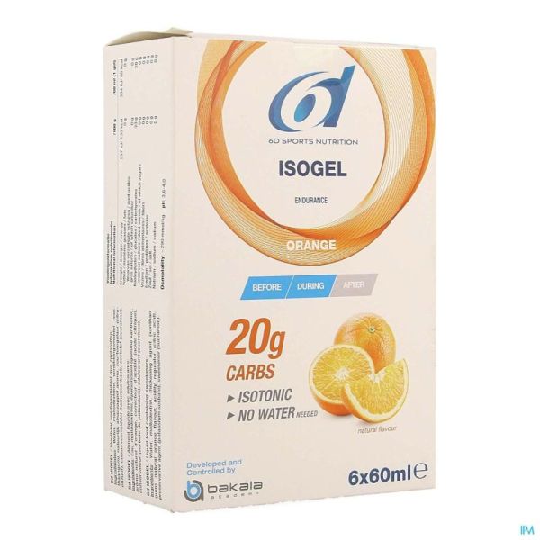 Isogel 6D Orange Sports Nutr 6 X 60 Ml