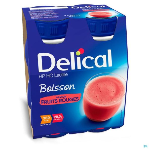 Delical Melkdr Hp-Hc R/Vruchten 360Kcal 4X200Ml