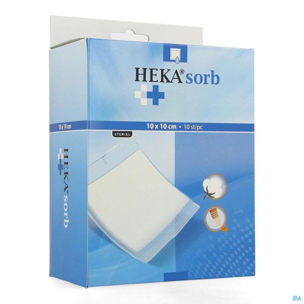 Hekasorb Verband Absorb Ster 10X10Cm 10 St Ab0099