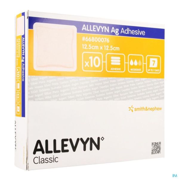 Allevyn Ag Adhes 12,5X12,5Cm 66800076 10 St