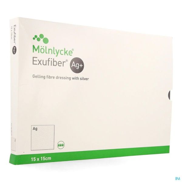 Exufiber Ag Gel Vezelverband 15X15Cm 603403 10 St