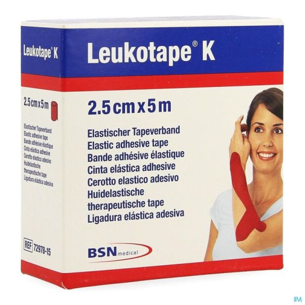 Leukotape K 2,5Cmx5M 7297815 Rood 1 Rol