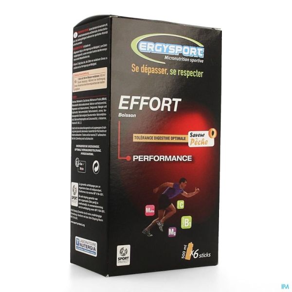 Ergysport Effort Perzik Drink 6 Sticks 30 G