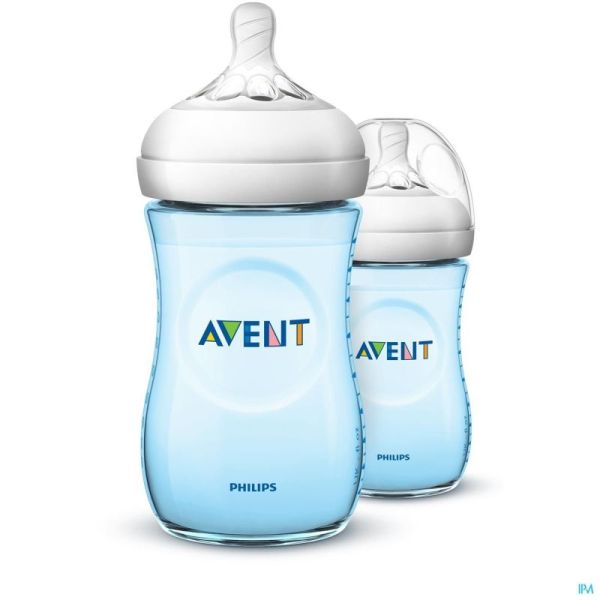 Avent Natural Zuigfles 2.0 Blauw Duo 260 Ml