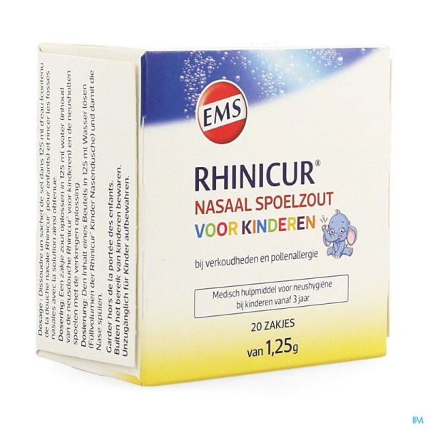 Rhinicur Neus Spoelzout Kind 1,25G 20 Zak