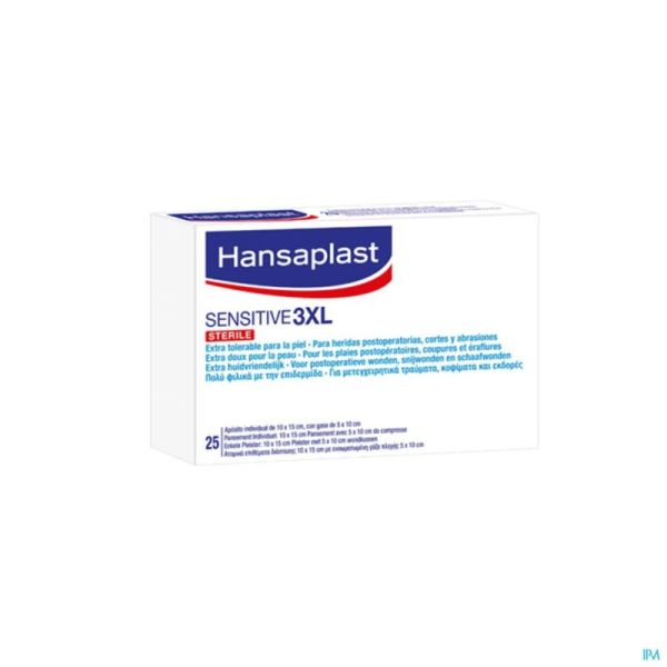 Hansaplast Sensitive 3Xl 10Cmx15Cm 25 Strips