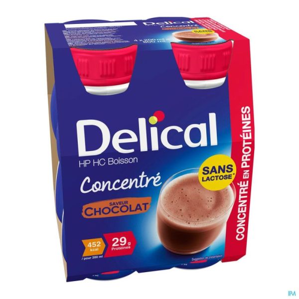 Delical Concentre Chocolade 4X200 Ml
