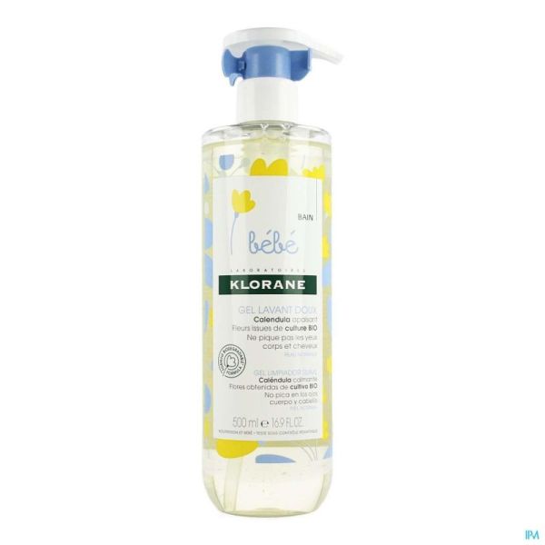 Klorane Baby Zachte Wasgel Lichaam/Haar 500 Ml