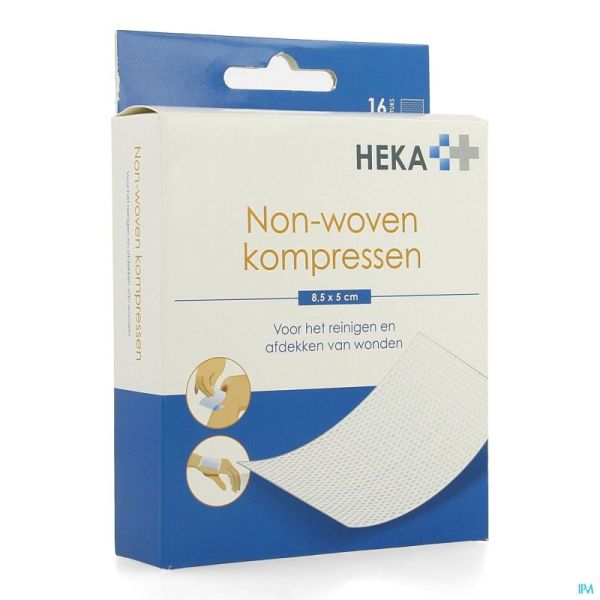 Hekasoft Kompres N/Wov Ster 8,5X5Cm 16 St Ot0010-1