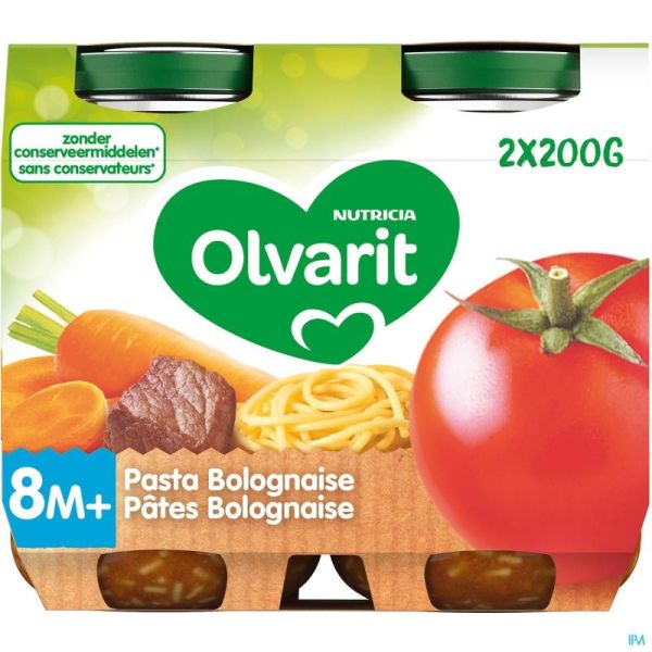 Olvarit Pasta Bolognese 8M06 2X200 G Nm 107443