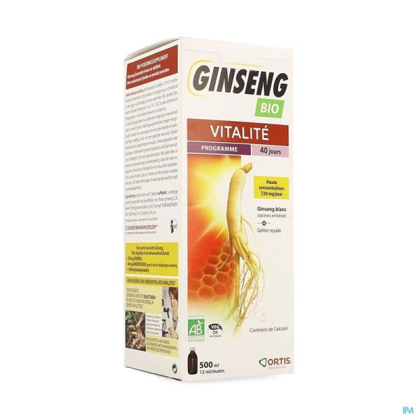 Ortis Ginseng Bio Met Alcohol 500 Ml Fl
