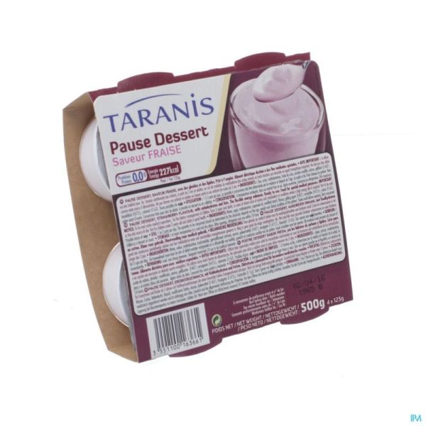 Taranis Pause Dessert Smaak Aardbei 125 G 4 St