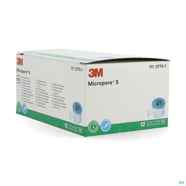 Micropore Silicone 3M 2,5Cmx5M 2770-1 12 St Nm