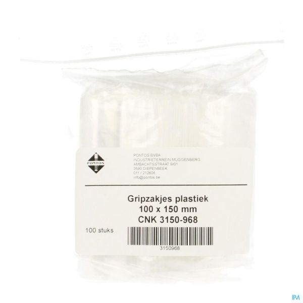Gripzakje Plastiek 100X150Mm Pontos 100 St