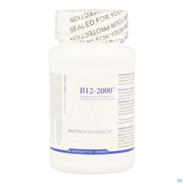 Biotics B12 2000 Mcg 60 Zuigtabl