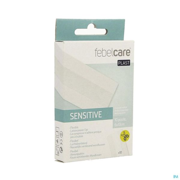 Febelcare Plast Sensitive Uncut 10Cmx6Cm 10 St