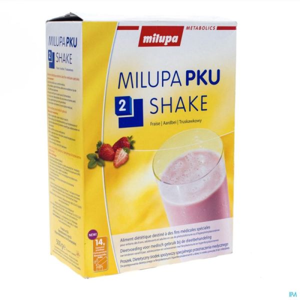 Milupa P K U 2 Shake Aardbei 10X50 G 107645