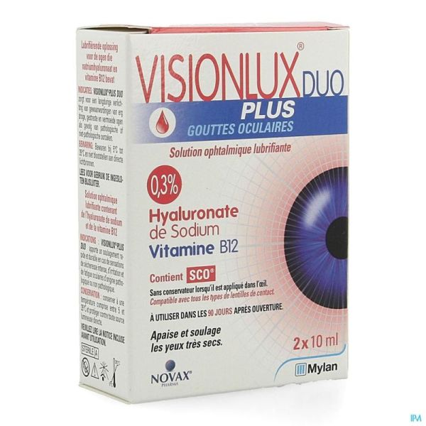 Visionlux Plus Duo Oogdruppels Fl 2X10 Ml