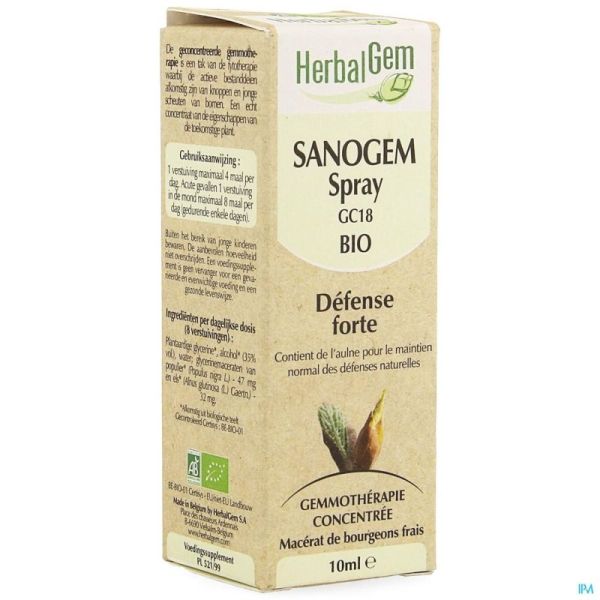 Herbalgem Sanogem Gc18 Weerstand Spray Bio 10 Ml