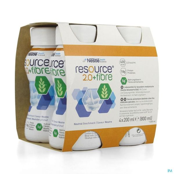 Resource 2.0 + Fibre Neutraal 200 Ml 4 St