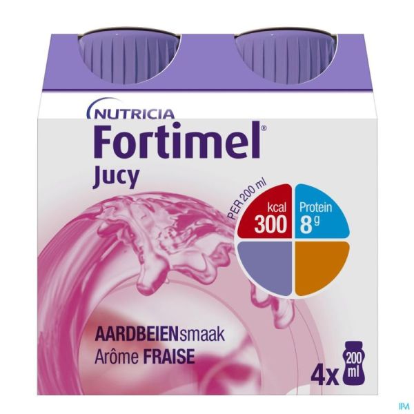 Fortimel Jucy Aardbei 4X200 Ml 155629 Nm