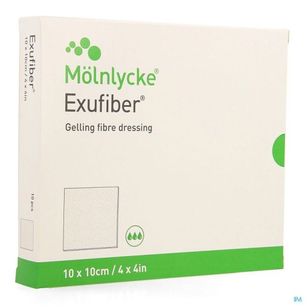 Exufiber Gel Vezelverband 10X10Cm 709901 10 St