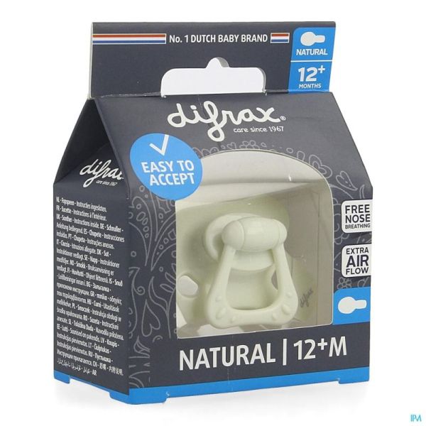 Difrax Sucette Natural 12m+ Uni/pure Creme/popcorn