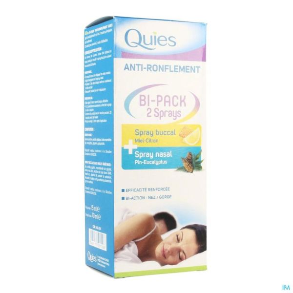 Quies A-Snurk Spray Neus+Mond Bipack 15+70 Ml