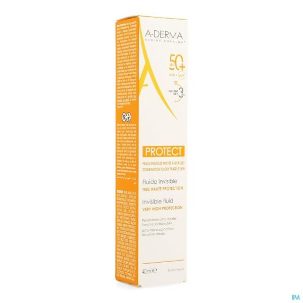 Aderma Zon Protect Fluide Onzichtb Spf50+ 40 Ml