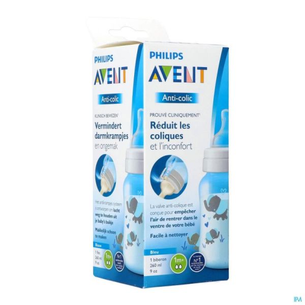 Avent Zuigfles A/Colic Blauw 260 Ml Scf821/15